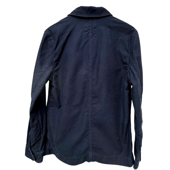 GAP Mens Utility Jacket Size Small Navy Blue Cotton Full Zip Casual Barn Coat - Picture 5 of 7